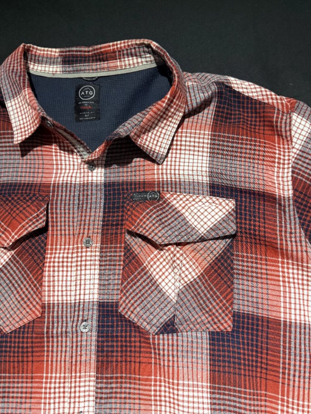 ATG Wrangler Mens HEAVY Flannel Shirt 3XT Brown/Black Plaid Long Sleeve Lined